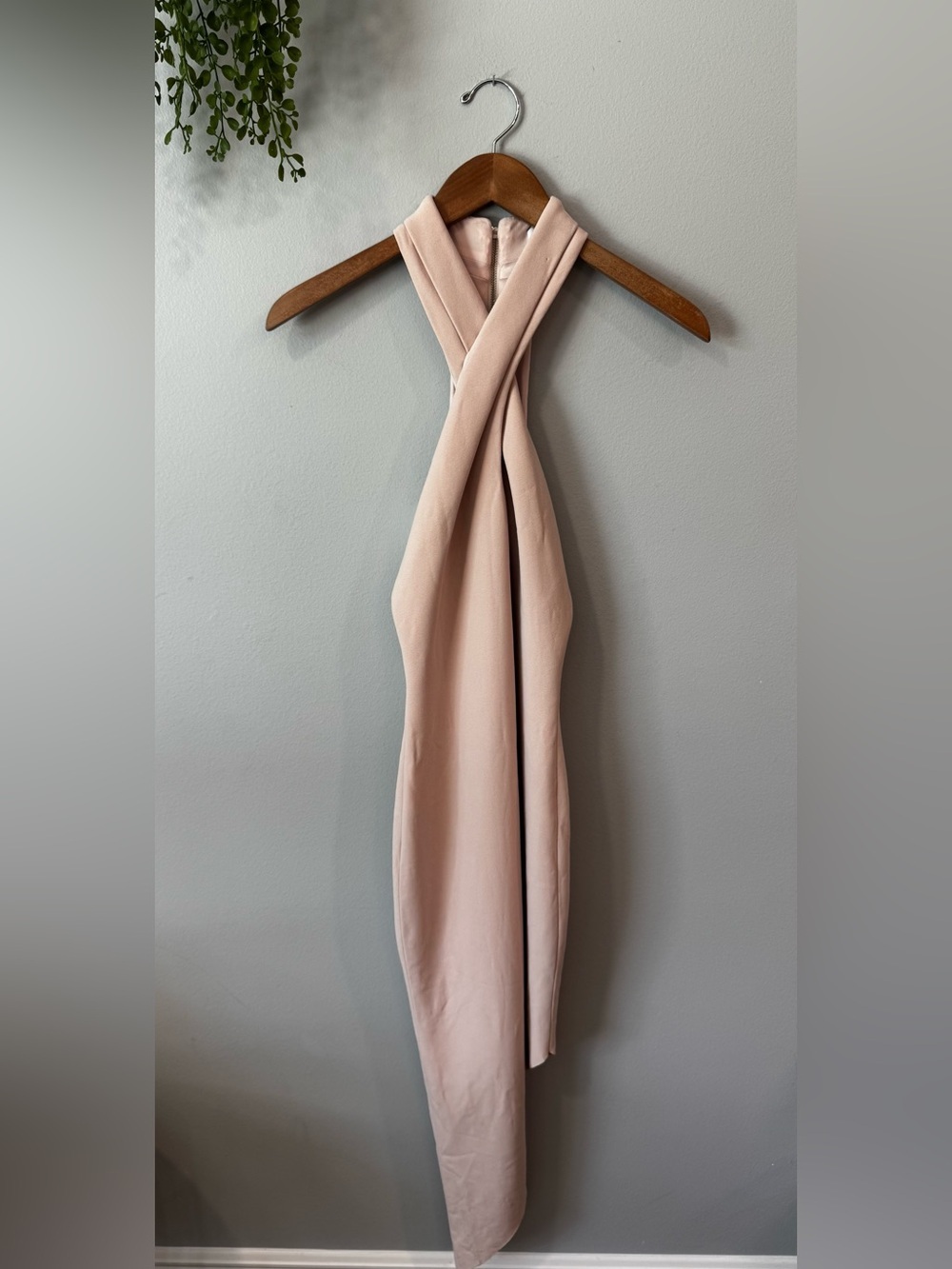 bec + bridge Blush Pink Cross-Neck Midi Dress